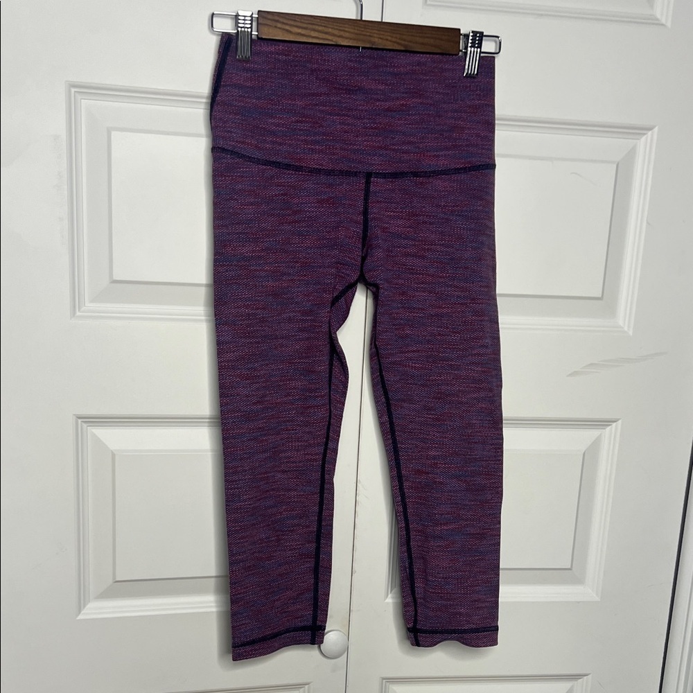 Lululemon Cropped Leggings Purple Pink Space Dye High Rise